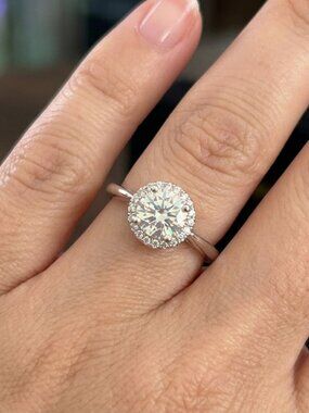 JZ50 1 carat Moissinite ring in silver